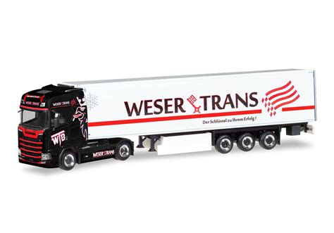 Herpa Scania Cs Hochdach K Hlkoffer Sattelzug Weser Trans