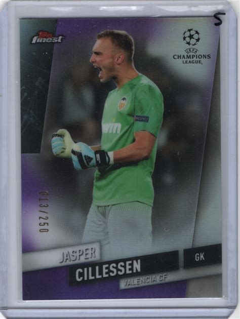 2019 20 Topps Finest Champions League Jasper Cillessen Purple Refractor