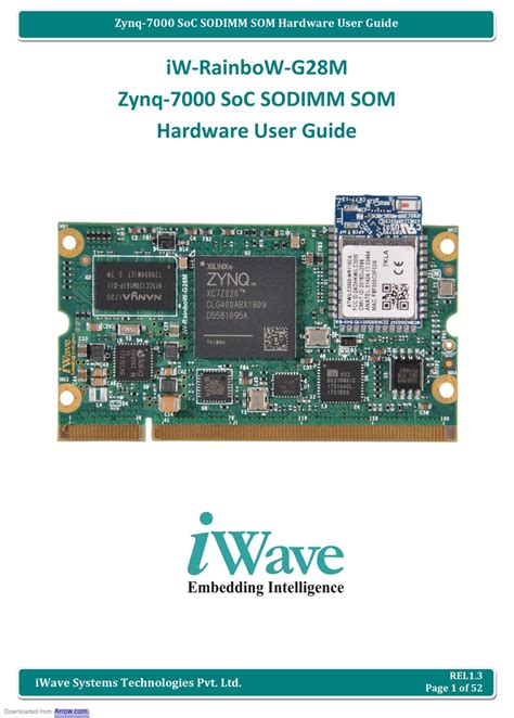 Iwave Iw Rainbow G M Zynq Soc Sodimm Som Hardware User S Manual