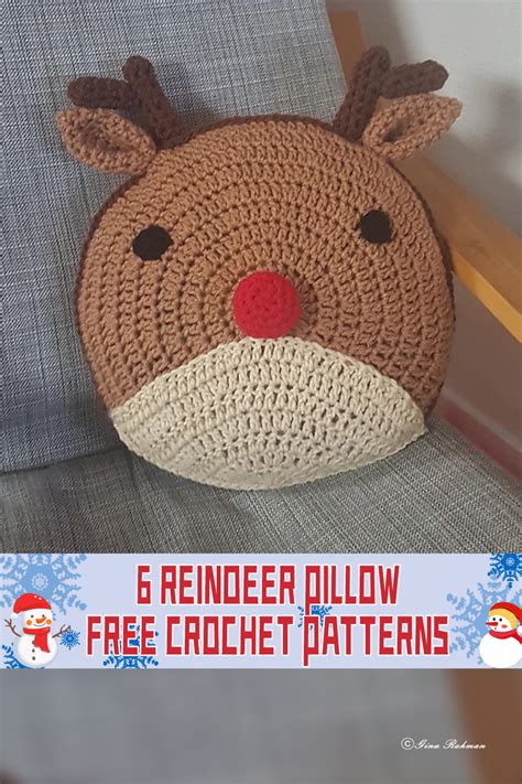 6 Reindeer Pillow Crochet Patterns Free