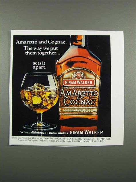 1983 Hiram Walker Amaretto Cognac Ad Together 1980 89