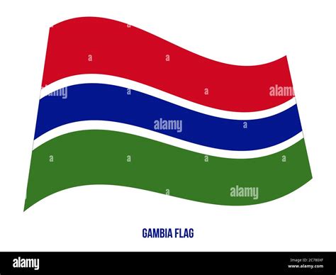 Gambia Flag Waving Vector Illustration On White Background Gambia