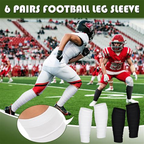 Toulite 6 Pairs Football Leg Sleeves Football Calf Compression Sleeves