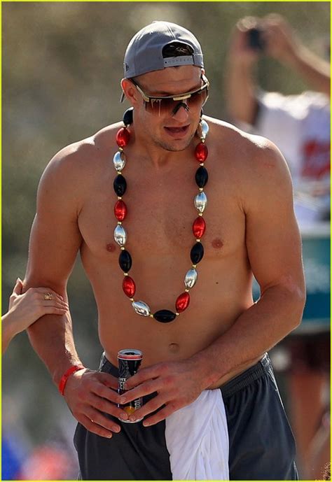 Rob Gronkowski Bares Buff Shirtless Body While Celebrating Super Bowl