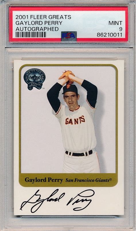 Fleer Greats Gaylord Perry Autograph Auto Psa Mint Hof Ebay