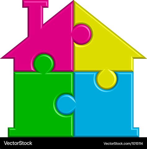 Puzzle House Royalty Free Vector Image Vectorstock