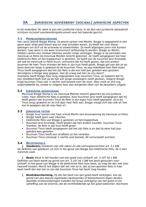 Analyse En Brief Wc Voorbeeld A Juridische Adviesbrief Sociaal