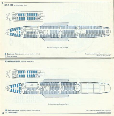 KLM 1994 Seating Chart Airline Seats 747 400 Aircraft Interiors