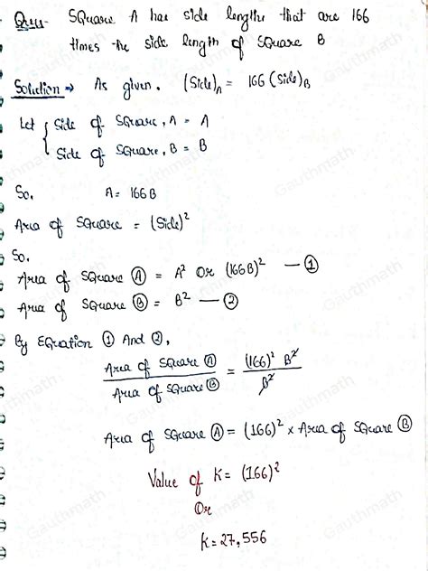 Solved Square A Has Side Lengths That Are Times The Sid Geometry