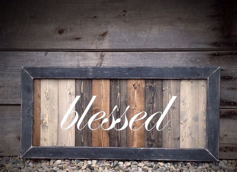 Blessed Sign Wood Sign Farmhouse Farmhouse Wall Decor Etsy Barn