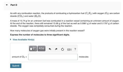 Answered How Many Molecules Of Oxygen Gas Were Bartleby