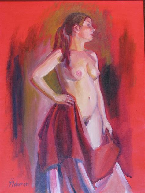 Red Nude Painting By Sid Solomon Fine Art America