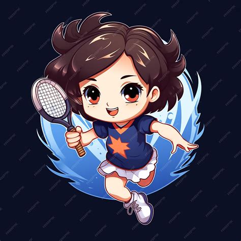 Premium Vector Anime Badminton Player In Action Flat Logo