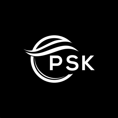 Psk Letter Logo Design On Black Background Psk Creative Circle Logo