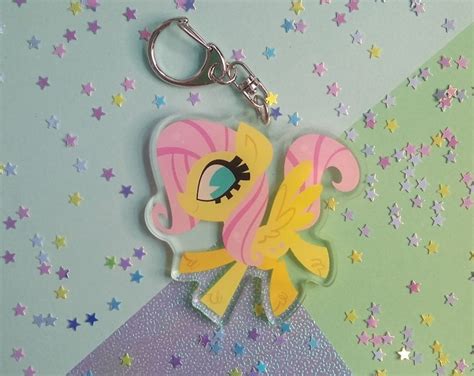 Mlp Fluttershy Acrylic Charm Keychain Etsy