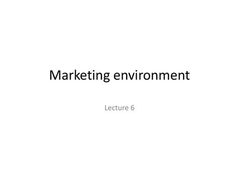 Marketing Environment Lecture 6 презентация онлайн