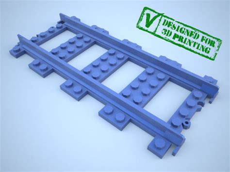 Lego train track straight w support free 3D model | CGTrader