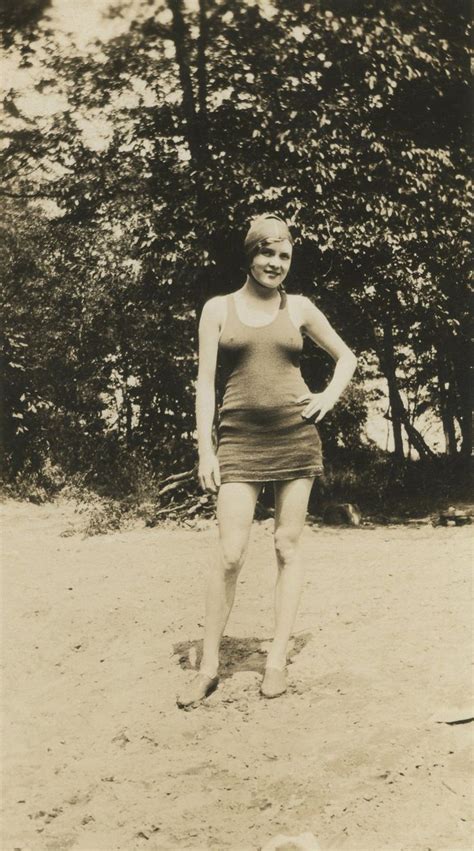 Woman Wearing One Piece Bathing Suit And Swim Cap 1920s 1 Of 2 Get A Life Enjoy Life Vintage