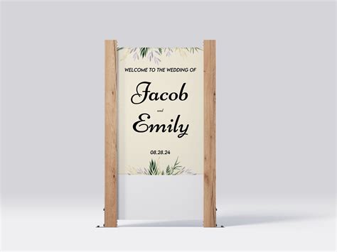 Editable Wedding Welcome Sign Vertical Wedding Decor Elegant Floral