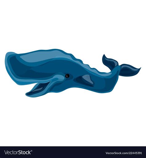 Blue Whale Icon Cartoon Style Royalty Free Vector Image