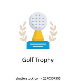 Golf Trophy Vector Outline Icon Design Stock Vector (Royalty Free ...