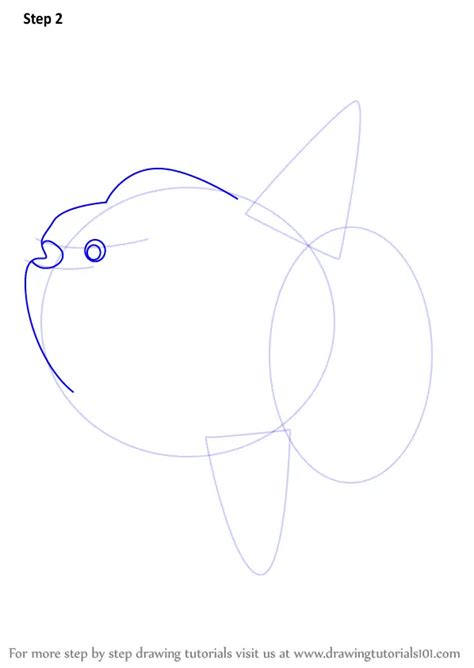 How to Draw a Ocean Sunfish (Fishes) Step by Step | DrawingTutorials101.com