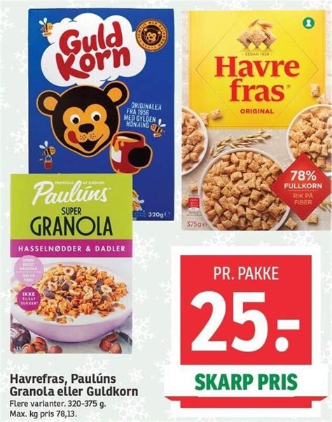 Havrefras Paul Ns Granola Eller Guldkorn Tilbud Hos Spar