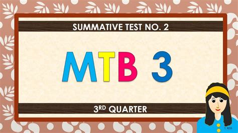 Summative Test No 2 In Mtb 3 Quarter 3 Youtube