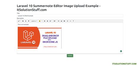 Laravel Summernote Editor With Image Upload Itsolutionstuff