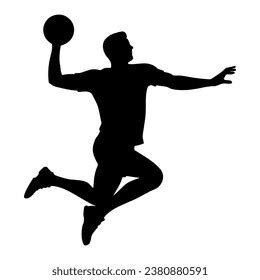 Handball Player Silhouette Vector Illustration Stock Vector Royalty