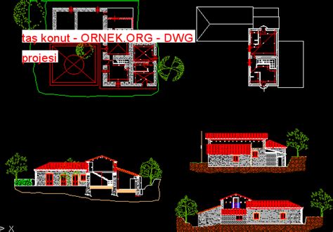 taş konut dwg projesi Autocad Projeler