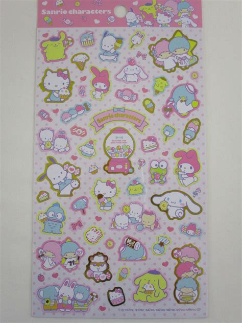 Cute Kawaii Sanrio Characters Candies Large Sticker Sheet For Journa