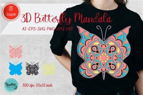 D Butterfly Mandala Svg Graphic By Nopnop Mandala Design Creative