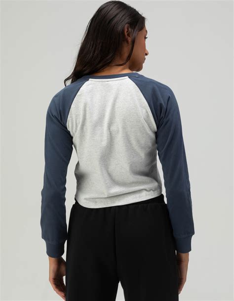 Converse Raglan Womens Long Sleeve Tee Gray Combo Tillys