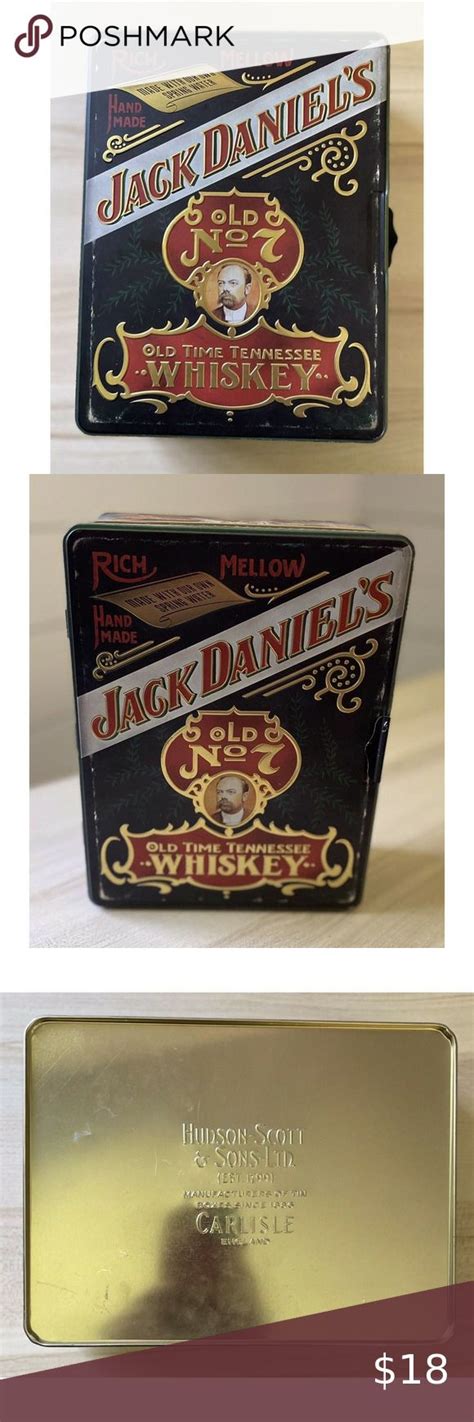 Vintage Jack Daniels Old Time Tennessee 7 Whiskey Tin Box Hudson Scott