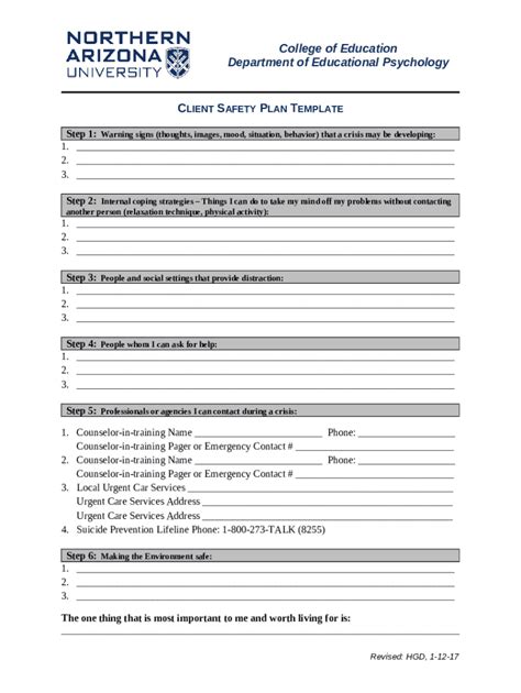 Client Safety Plan Doc Template Pdffiller