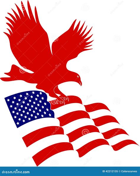 American flag with eagle stock vector. Illustration of vector - 42212135