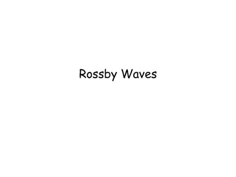 Rossby Waves