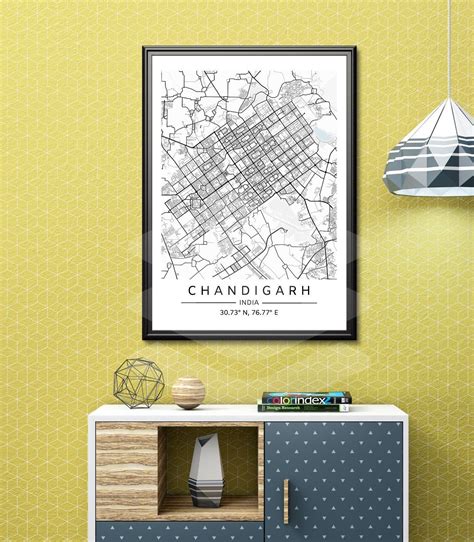 Chandigarh City Map Printable Digital Download Chandigarh - Etsy