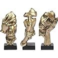 Amazon Prosfalt 3 Pcs Thinker Statue Silence Is Gold Abstract Art