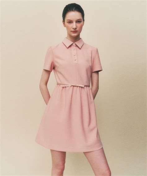 MUSINSA LIE MEQUE Jewelry Button Ribbon Belt Collar Dress Pink