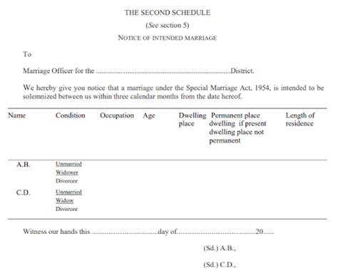 Indian Court Marriage Certificate Format