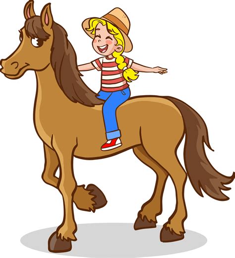 cute little girl riding a horse 23106858 Vector Art at Vecteezy