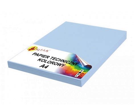 Papier Techniczny A4 140g Niebieski Pastel3 50 Arkuszy Shan Sklep