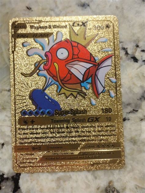 Pokemon Gold Foil Card Magikarp Wailord Gx Hp Creative Values Mavin