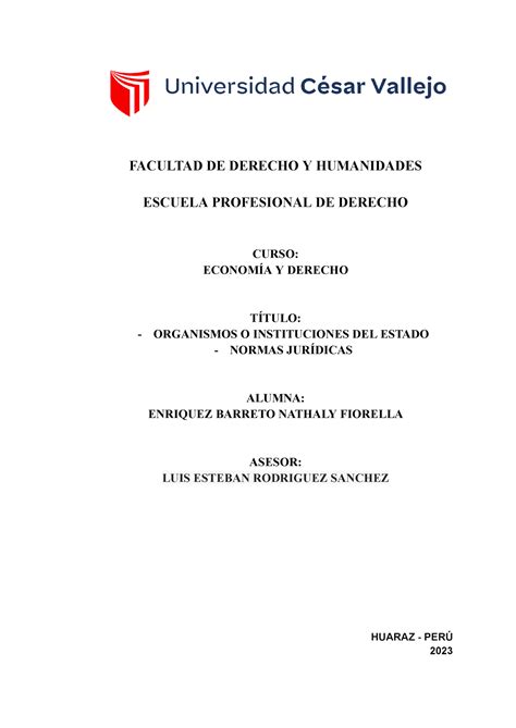 Economia Y Derecho Facultad De Derecho Y Humanidades Escuela Profesional De Derecho Curso