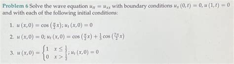 Solved Problem 6 Solve The Wave Equation Utt Uxx With Chegg