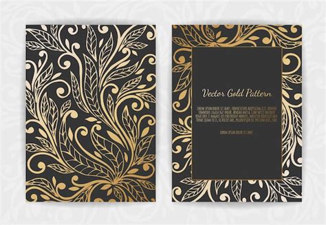 Premium Vector Gold Vintage Greeting Card On Black