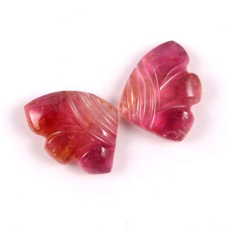 Natural Bio Tourmaline Hand Carved Butterfly Wings Gemstone Size X Mm