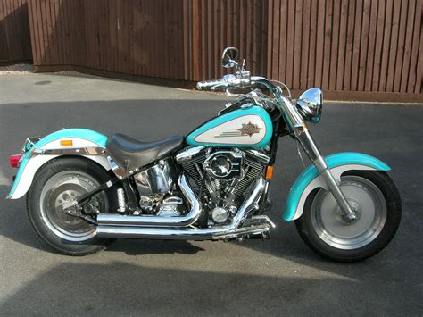 Harley Davidson Fatboy Flstf Turquoise White